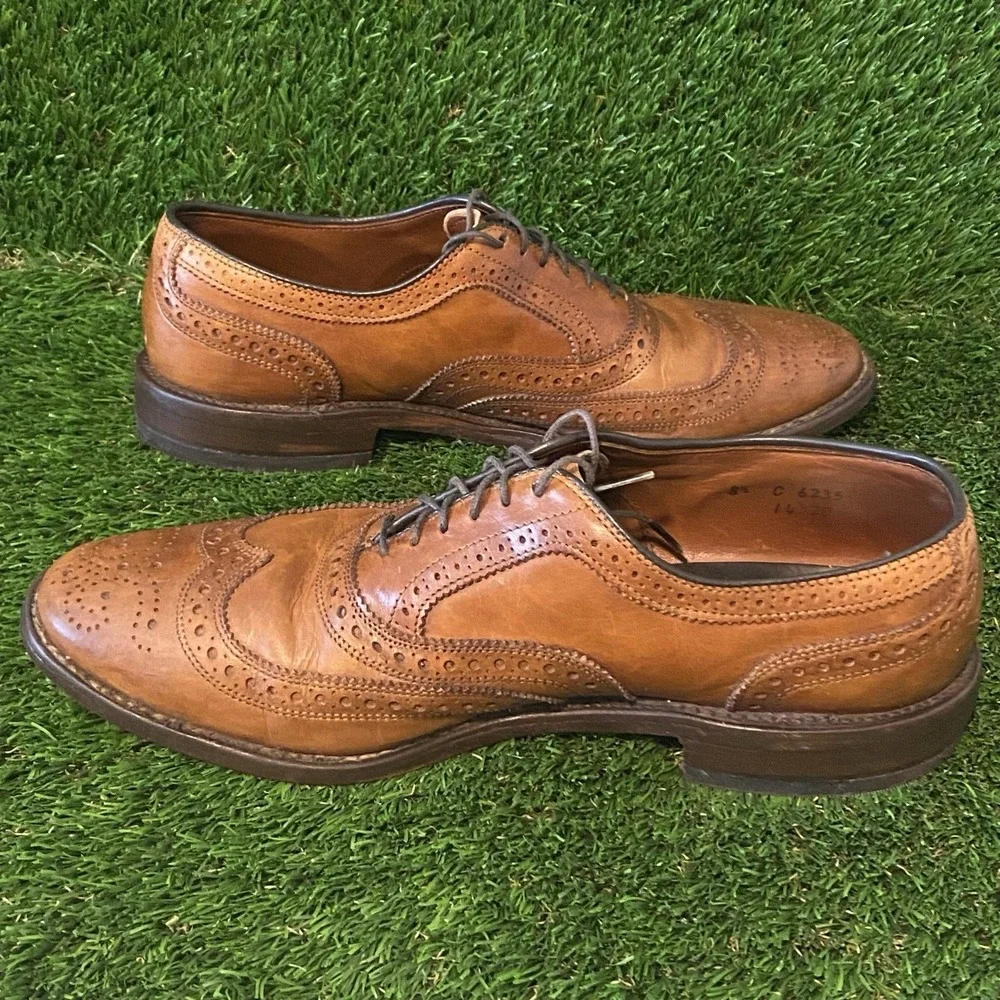Allen Edmonds McAllister Walnut Brown Leather‎ Brogue Wingtip Oxford 8.5C Shoes